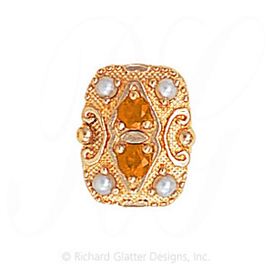 GS525 CIT/PL - 14 Karat Gold Slide with Citrine center and Pearl accents 
